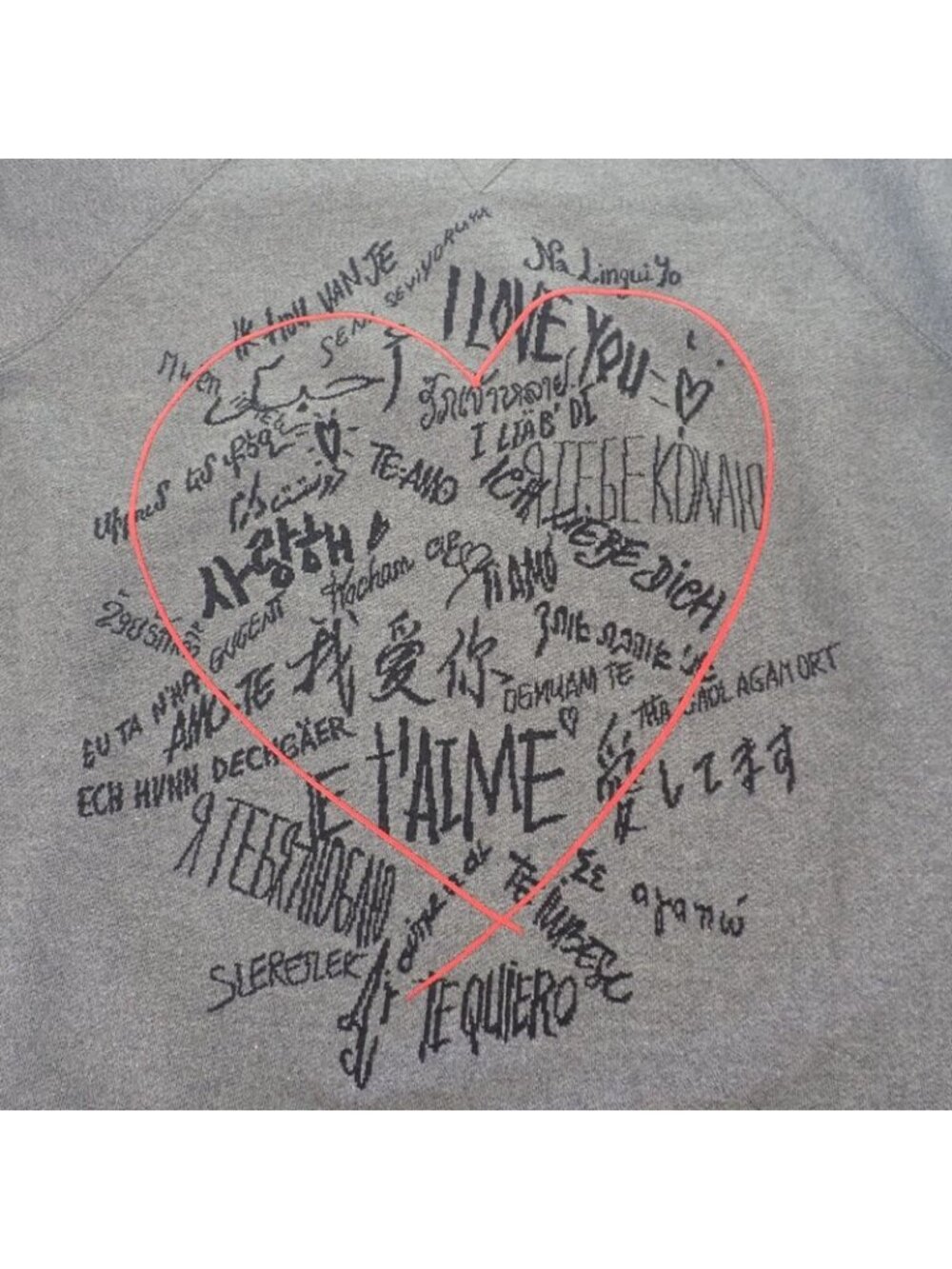 Christian Dior Amour Graffiti Trainers 34 053 S01 A4601 Sweatshirt Cotton Gray - Picture 5 of 6